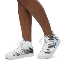 Load image into Gallery viewer, Zapatillas de lona de caña alta para mujer lineas finas negras