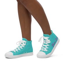 Load image into Gallery viewer, Zapatillas de lona de caña alta para mujer dark turquoise