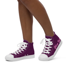 Load image into Gallery viewer, Zapatillas de lona de caña alta para mujer tyrian purple