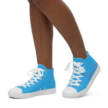 Load image into Gallery viewer, Zapatillas de lona de caña alta para mujer deep sky blue