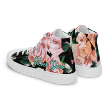 Load image into Gallery viewer, Zapatillas de lona de caña alta para mujer rosas negro