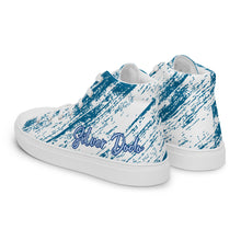 Load image into Gallery viewer, Zapatillas de lona de caña alta para mujer líneas finas azules