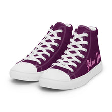 Load image into Gallery viewer, Zapatillas de lona de caña alta para mujer tyrian purple