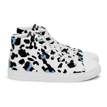 Load image into Gallery viewer, Zapatillas de lona de caña alta para mujer print azul-negro