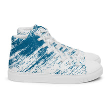Load image into Gallery viewer, Zapatillas de lona de caña alta para mujer líneas finas azules
