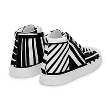 Load image into Gallery viewer, Zapatillas de lona de caña alta para mujer bloques blanco-negro Perfecto