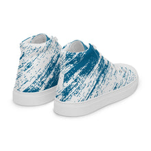 Load image into Gallery viewer, Zapatillas de lona de caña alta para mujer líneas finas azules