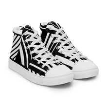 Load image into Gallery viewer, Zapatillas de lona de caña alta para mujer bloques blanco-negro Perfecto