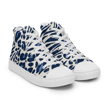 Load image into Gallery viewer, Zapatillas de lona de caña alta para mujer print animal azul
