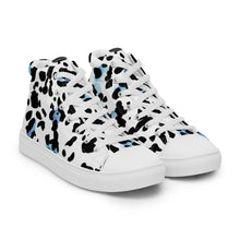 Load image into Gallery viewer, Zapatillas de lona de caña alta para mujer print azul-negro