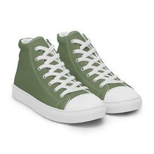 Load image into Gallery viewer, Zapatillas de lona de caña alta para mujer verde camuflaje