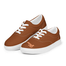 Load image into Gallery viewer, Zapatillas de lona con cordones para mujer saddle brown