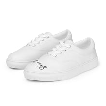 Load image into Gallery viewer, Zapatillas de lona con cordones para mujer blanco
