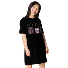 Load image into Gallery viewer, Vestido camiseta AGLAË negro
