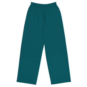 Pantalón ancho  unisex azul sherpa