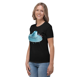 Camiseta para mujer Azure Hat negro