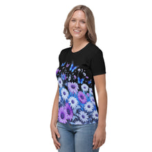 Load image into Gallery viewer, Camiseta para mujer Garden Whimsy negro
