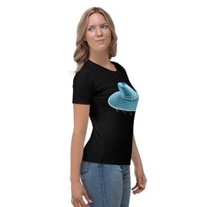 Camiseta para mujer Azure Hat negro