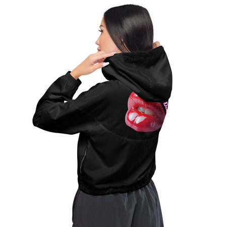 Cortavientos crop para mujer Vivian negro Perfecto