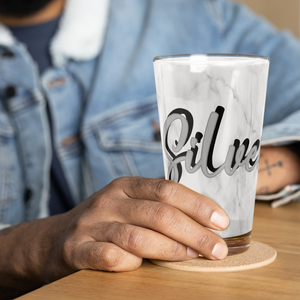 Vaso de cerveza estampado mármol