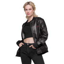 Load image into Gallery viewer, Chaqueta bomber piel vegana negro
