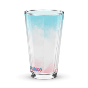 Vaso de cerveza rosa y azul gradiente