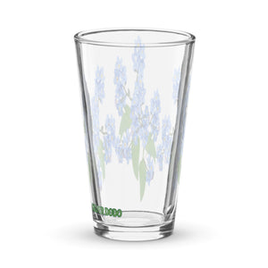 Vaso de cerveza Flor azul transparente