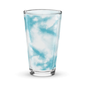 Vaso de cerveza tie-dye azul ligero