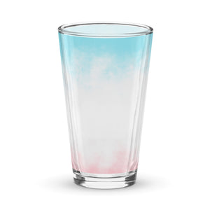 Vaso de cerveza rosa y azul gradiente