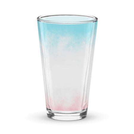 Vaso de cerveza rosa y azul gradiente