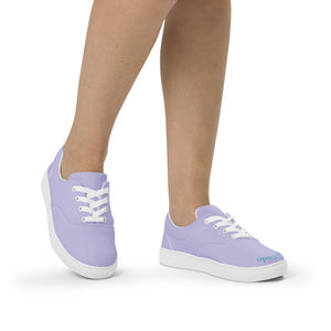 Zapatillas de lona con cordones para mujer lila