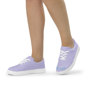 Zapatillas de lona con cordones para mujer lila