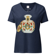 Load image into Gallery viewer, Camiseta suelta mujer cuello pico Essence of Chic brezo azul marino
