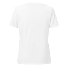 Load image into Gallery viewer, Camiseta suelta mujer cuello pico Essence of Chic blanco sólido
