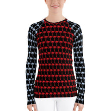 Load image into Gallery viewer, Camiseta técnica para mujer palmeras rojas azules negra

