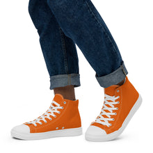 Load image into Gallery viewer, Zapatillas de lona de caña alta para hombre naranja tenné
