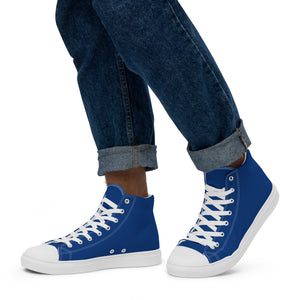 Zapatillas de lona de caña alta para hombre azul cerúleo