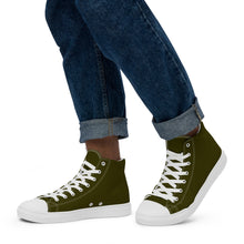 Load image into Gallery viewer, Zapatillas de lona de caña alta para hombre verde karaka
