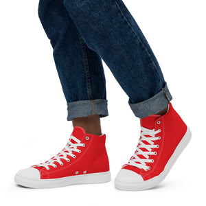 Zapatillas de lona de caña alta para hombre rojo