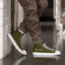 Load image into Gallery viewer, Zapatillas de lona de caña alta para hombre verde karaka
