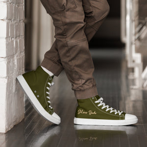 Zapatillas de lona de caña alta para hombre verde karaka
