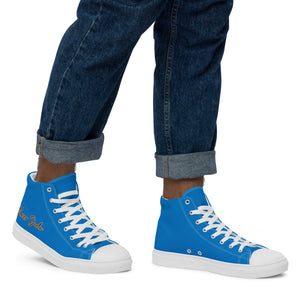 Zapatillas de lona de caña alta para hombre azul marino claro