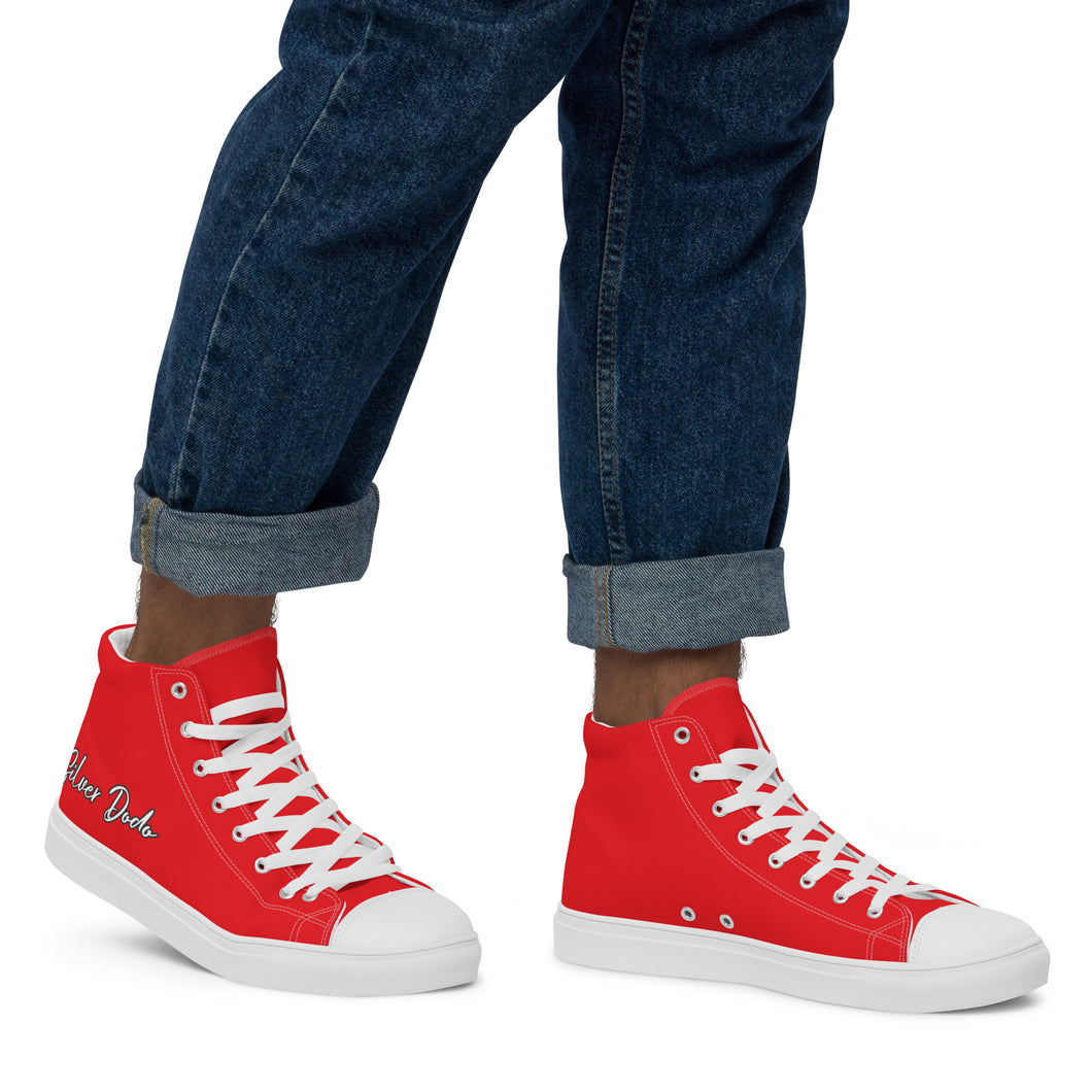 Zapatillas de lona de caña alta para hombre rojo