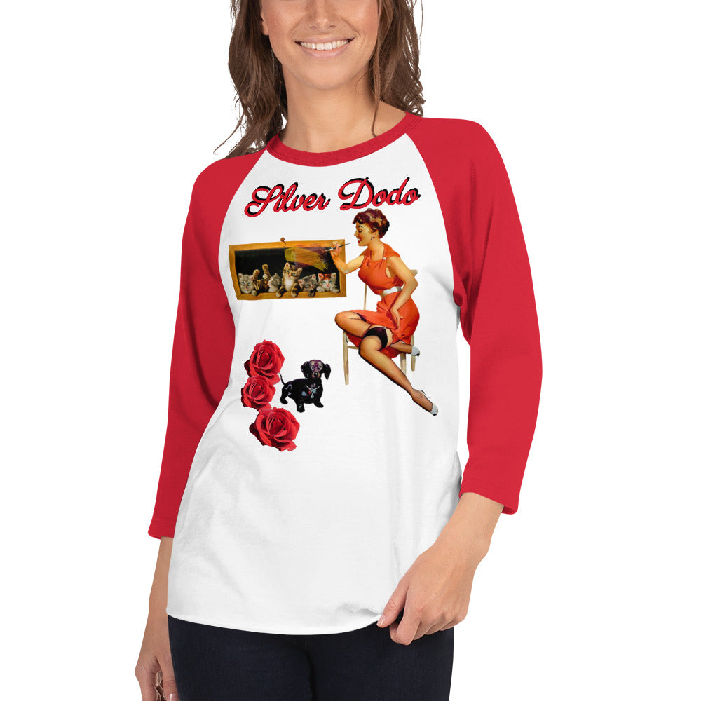 Camiseta con manga raglán tres cuartos Malen – Silver Dodo, image size:1000x1000