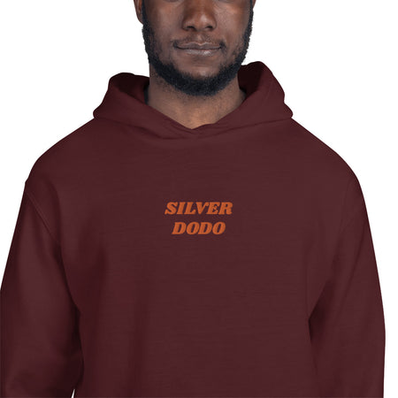 Sudadera con capucha unisex letras naranjas