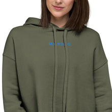 Load image into Gallery viewer, Sudadera Crop con Capucha Luba bordado azul
