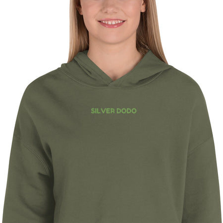 Sudadera Crop con Capucha Luba bordado verde