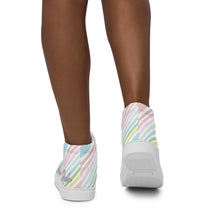 Load image into Gallery viewer, Zapatillas de lona de caña alta para mujer rayas pastel
