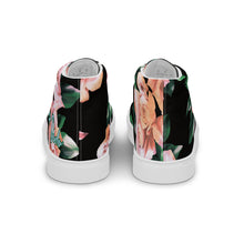 Load image into Gallery viewer, Zapatillas de lona de caña alta para mujer rosas negro
