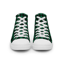 Load image into Gallery viewer, Zapatillas de lona de caña alta para mujer cuadros verde
